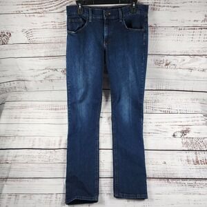 Mott & Bow Jeans Women 28 29x32 Blue Ridge Boyfriend Slim Straight Mid Rise Dark